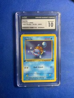 2000 Pokemon Team Rocket 1st Edition Squirtle #68 CGC 10 - Image 1