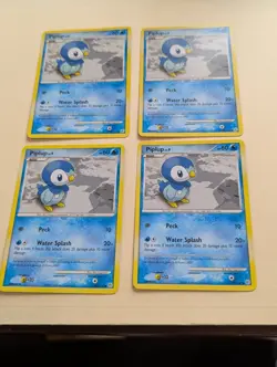 2007 Pokemon Piplup Basic Diamond & Pearl 93/130 Lot of 4 - Image 1