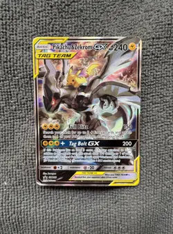 Pokemon Pikachu & Zekrom GX SM168 Tag Team Tins Full Art Black Star Promo - Image 1
