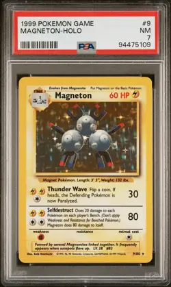 PSA 7 NM Pokemon Magneton Base Set Holo 9/102 - Image 1