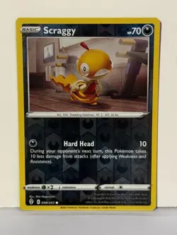 Scraggy Reverse Holo 098/203 SWSH07: Evolving Skies NM Pokemon Fast Ship - Image 1