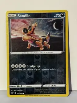 Sandile Reverse Holo 107/185 SWSH04: Vivid Voltage NM Pokemon Fast Ship - Image 1