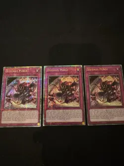 YuGiOh 3x Dominus Purge Quarter Century Rare EU Print INFO-en078 - Image 1