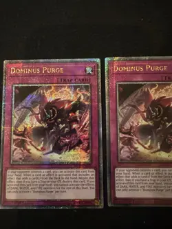 YuGiOh 3x Dominus Purge Quarter Century Rare EU Print INFO-en078 - Image 2