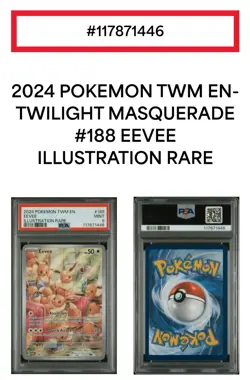 Pokemon Eevee Illustration 188/167 Twilight Masquerade Rare Card IR PSA 9 Mint - Image 3