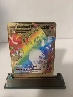 Charizard VMAX Rainbow Gold Metal Pokemon Card Collectible/Gift/Display. - Image 1