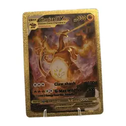 Pokemon Charizard VMAX 330hp Gold Foil Fan Art Collector Card TCG - Image 1