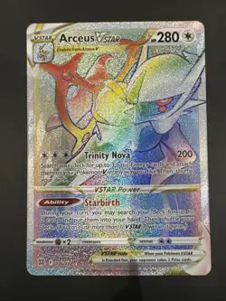 Arceus VSTAR 176/172 Rainbow Secret Rare Card Pokemon Brilliant Stars - NM - Image 1