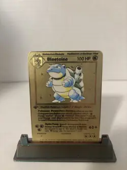 Blastoise Gold Metal Pokemon Card-Collectible Gift Display！new - Image 1