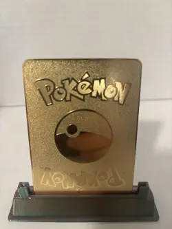 Pokemon Charizard Card VMAX Orange Gold Metal Display Card Fan Art Collectible - Image 2