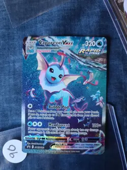 Pokemon TCG Vaporeon VMAX SWSH182 Black Star Promo Card NM Condition - Image 1
