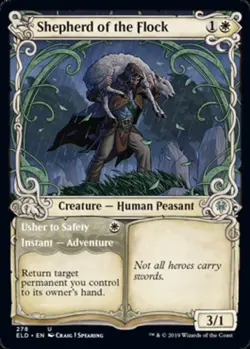 1x Shepherd of the Flock (278) - Foil - SHOWCASE MTG Throne Of Eldraine NM Magic - Image 1