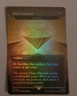 Chaos Emerald Rainbow FOIL Yellow NM/M Secret Lair Sonic MTG Magic the Gathering - Image 1