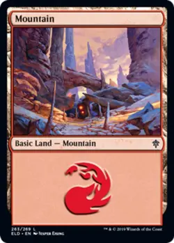 1x Mountain (263/269) - Foil MTG Throne Of Eldraine NM Magic Foil - Image 1