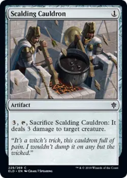 1x Scalding Cauldron - Foil MTG Throne Of Eldraine NM Magic Foil - Image 1