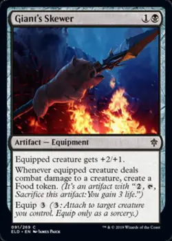 1x Giant's Skewer - Foil MTG Throne Of Eldraine NM Magic Foil - Image 1