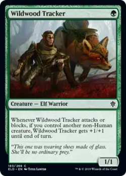 1x Wildwood Tracker - Foil MTG Throne Of Eldraine NM Magic Foil - Image 1
