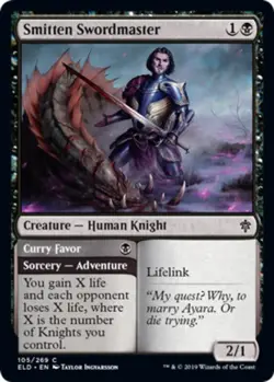 1x Smitten Swordmaster - Foil MTG Throne Of Eldraine NM Magic Foil - Image 1