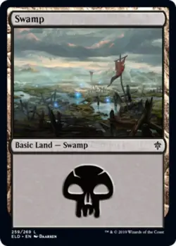 1x Swamp (259/269) - Foil MTG Throne Of Eldraine NM Magic Foil - Image 1
