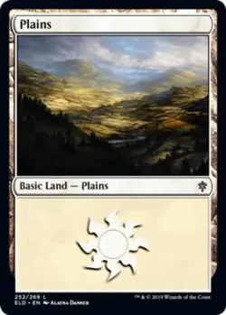 1x Plains (252/269) - Foil MTG Throne Of Eldraine NM Magic Foil - Image 1