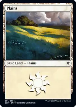 1x Plains (251/269) - Foil MTG Throne Of Eldraine NM Magic Foil - Image 1