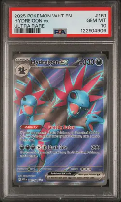 2025 POKEMON WHT EN-WHITE FLARE ULTRA RARE #161 HYDREIGON EX PSA 10 - Image 1