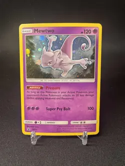 🌈 GALAXY SWIRL - COSMOS Holo Mewtwo Black Star Pokemon Shining Legends SM77 - Image 2