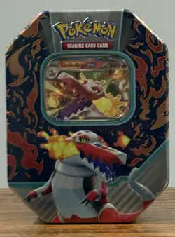 Sealed Pokemon TCG Paldea Partners Tin featuring Skeledirge ex BRAND NEW SEALED - Image 2