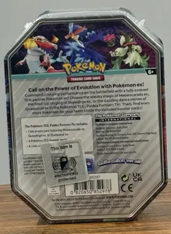 Sealed Pokemon TCG Paldea Partners Tin featuring Skeledirge ex BRAND NEW SEALED - Image 3