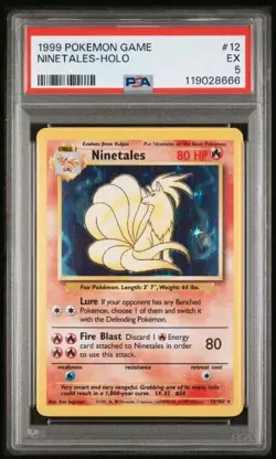Pokemon 1999 Ninetales #12/102 Holo Base Set PSA 5 - Image 1