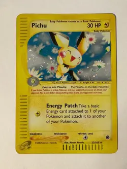 Pokemon -Pichu- 022/165 Expedition Base Set Holo Foil Rare --WITH SWIRL-- (MP) - Image 1