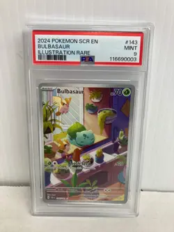 Pokemon 2024 Scr En Bulbasaur Illustration Rare #143 PSA 9 - Image 1