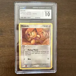 2005 Pokemon Ex Delta Species STAMPED Reverse Holo Meowth #77 CGC GEM MINT 10 - Image 1
