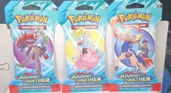 POKEMON TCG - SCARLET & VIOLET JOURNEY Together 3 BOOSTER PACKS/10 Cards Ea Pack - Image 1