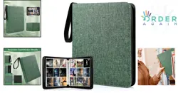 Trading Card Binder Polyester Green 900 Pockets Waterproof Compact Storage - Image 2