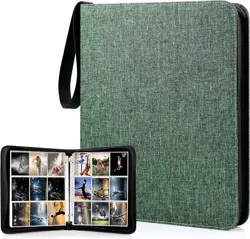 Trading Card Binder Polyester Green 900 Pockets Waterproof Compact Storage - Image 3