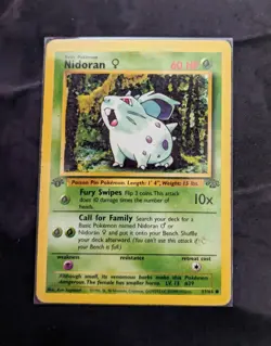 Pokemon Nidoran TCG Jungle Card 57/64 1st Edition Common - Image 1