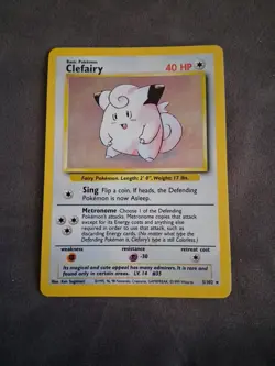 Pokemon TCG Clefairy Base Set Holo Unlimited Rare Card 5/102 Near Mint - Image 1