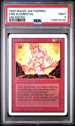FIRE ELEMENTAL Unlimited PSA 9 Vintage MTG [Nostalgium] - Image 1