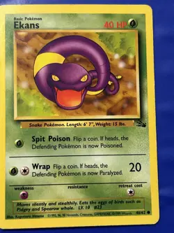 Ekans 46/62 Fossil Set Unlimited WOTC Pokemon Card NM Near Mint-Mint - Image 1