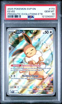 Pokemon SV Prismatic Evolutions- Eevee #SVP 173 Black Star ETB Promo Foil PSA 10 - Image 1