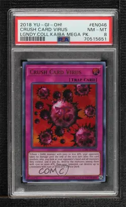 Crush Card Virus Ultra Rare 1st Ed. YuGiOh Legendary Collection Kaiba PSA 8 - Image 1
