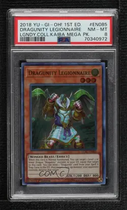 Dragunity Legionnaire Ultra Rare 1st Ed. YuGiOh Legendary Collection Kaiba PSA 8 - Image 1