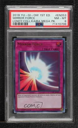 Mirror Force Ultra Rare 1st Ed. YuGiOh Legendary Collection Kaiba PSA 8 - Image 1