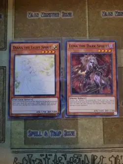 YUGIOH DIANA THE LIGHT SPIRIT SOFU + LUNA THE DARK SPIRIT CHIM COMMON UNLIMITED - Image 1