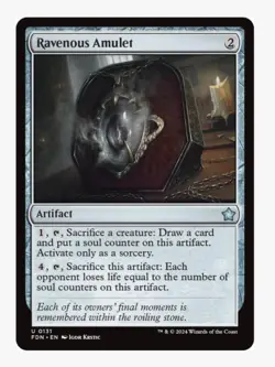 Ravenous Amulet #131 Foundations FDN Magic Card in Protective Sleeve NM - Image 1