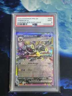 Pokemon Prismatic Evolutions 2025 Umbreon EX Card 60/131 PSA 9 - Image 1