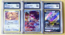 Pokemon Graded Card Lot of 3 CGC GM 10 Vintage & Modern Various Languages - Image 1