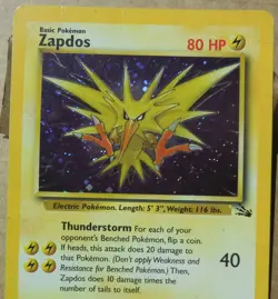 Zapdos 15/62 Rare Holo Fossil Set Pokemon Card Creases & Scratches See Pics HP - Image 2