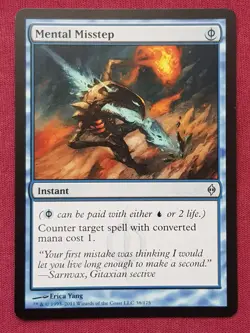 Magic The Gathering NEW PHYREXIA MENTAL MISSTEP blue card MTG - Image 1